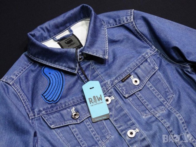 НОВО! Pharrell Williams x G-Star For the Oceans Tailor Slim JKT Дамко Дънково Яке Размер S, снимка 4 - Якета - 33403034