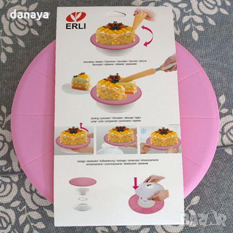 1460 Въртяща поставка за торта стойка за декориране на сладкиши 29см, снимка 5 - Аксесоари за кухня - 28537924