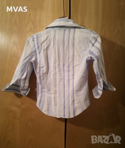 Нова риза - 55% Tally Weijl вталена XS  XXS синьо бяла, снимка 2 - Ризи - 32335854