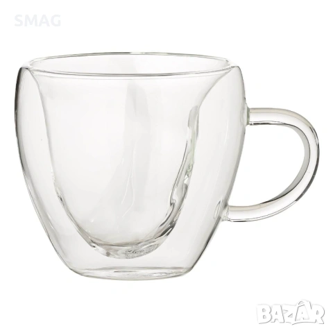 Стъклена двустенна чаша с форма на сърце – 240 мл_1197662, снимка 3 - Чаши - 53415903