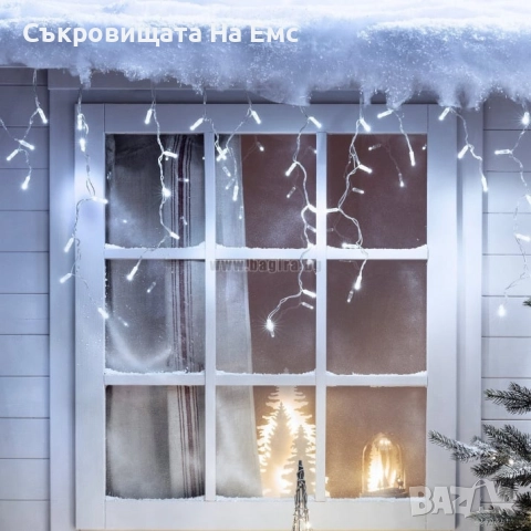 1️⃣2️⃣метра ➖️2️⃣5️⃣ Метра Висящи Коледни Лампи ТИП Завеса  Екстериор/ Интериор 8 Режима на Светене , снимка 2 - Други - 52246070
