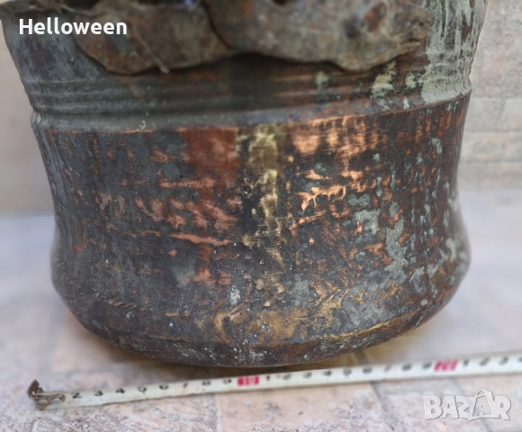 Старо медно котле за декорация , снимка 5 - Декорация за дома - 52177786