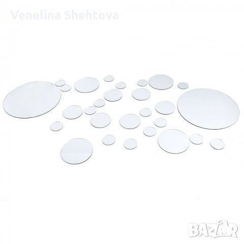 26 броя 3D Огледални стикери кръгове сребристи черни, снимка 6 - Други - 32649653
