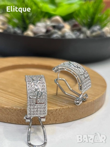 обеци от висококачествена стомана ysl saint laurent , снимка 9 - Обеци - 52907642