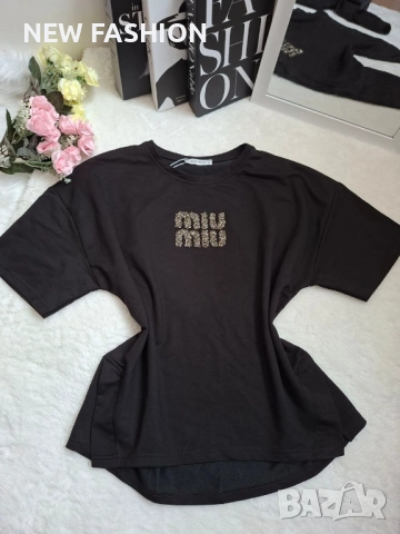 Разпродажба ✨ Дамска Памучна Тениска ✨MIU MIU , снимка 3 - Тениски - 52001062