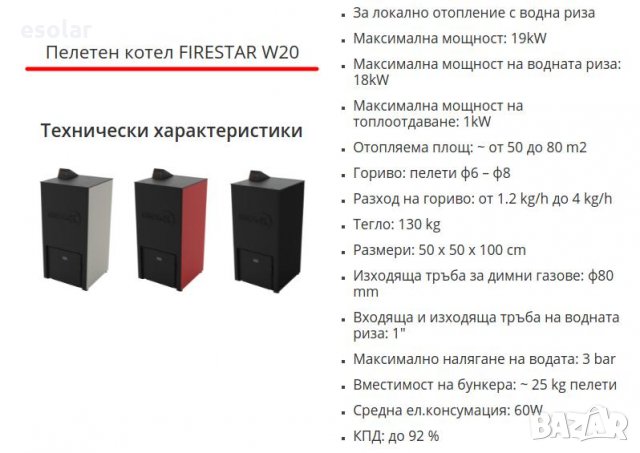 Пелетен котел FIRESTAR, снимка 3 - Камини - 32849492