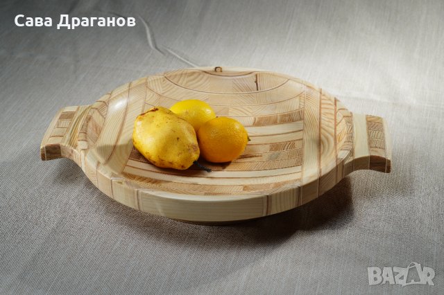 Дървена купа с дръжки, снимка 5 - Други - 40359045