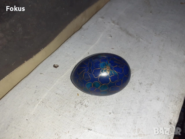 Старо красиво яйце Клоазоне cloisonne, снимка 4 - Антикварни и старинни предмети - 53456991