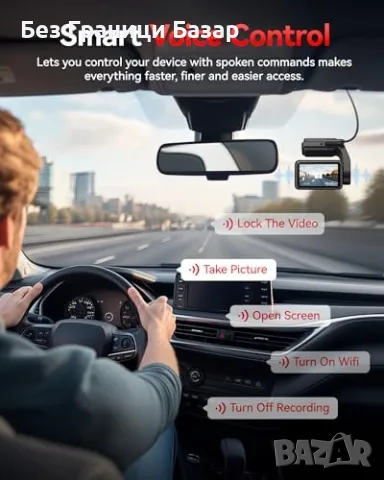 Нова Автомобилна камера 4K UHD с GPS, паркинг режим и тъчскрийн за кола, снимка 3 - Друга електроника - 49019345