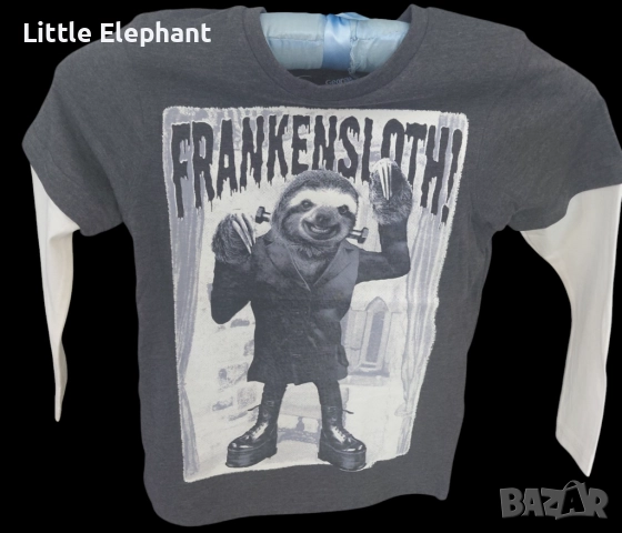 Блузка с дълъг ръкав за момченце на 4-5 год ленивец"Frankensloth",Англия/нова, снимка 1