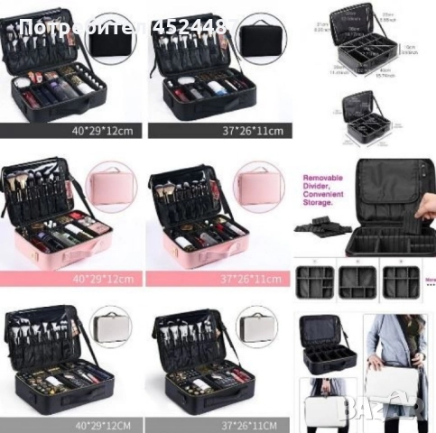 Професионален куфар с три отделения за козметика / Цвят: Розов, снимка 6 - Куфари - 52580201