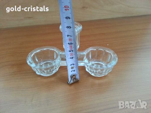 Стара стъклена солница , снимка 3 - Антикварни и старинни предмети - 28765879