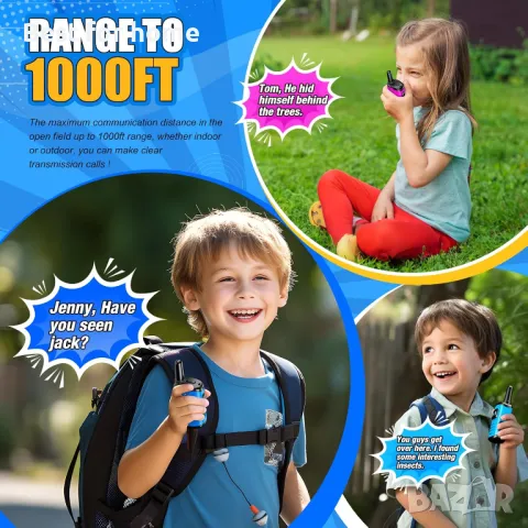 EUCOCO Детски комплект от 3 броя радиостанции- Walkie Talkie , снимка 2 - Електрически играчки - 50152498