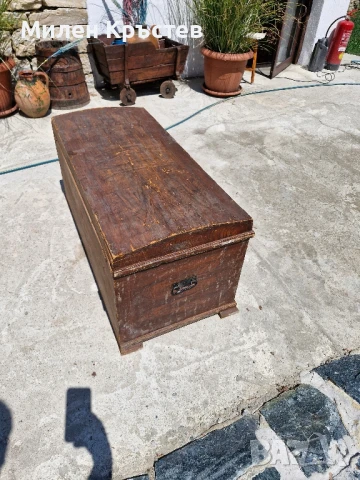 Стар дървен сандък от 1925г., снимка 3 - Антикварни и старинни предмети - 51235344