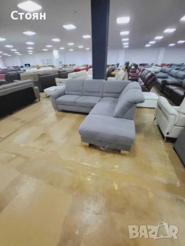 Сив ъглов диван от плат с функция сън и ракла "PP - LA20014", снимка 5 - Дивани и мека мебел - 39964994