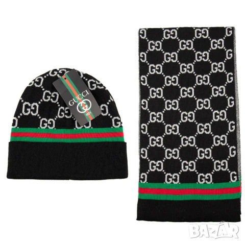 шапка и шал louis vuitton gucci , снимка 3 - Шапки - 51404206