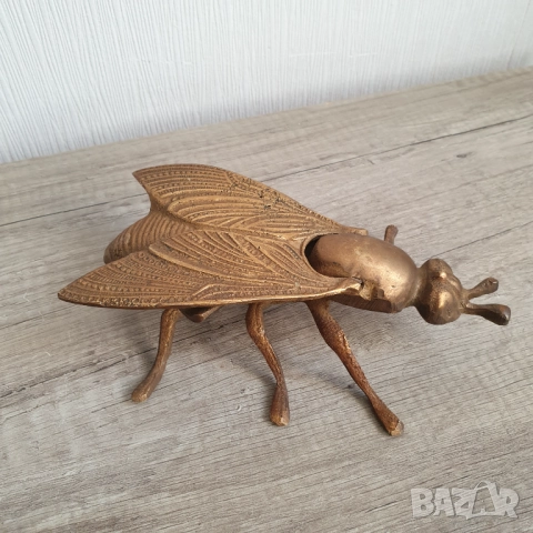 Бронзова муха пепелник, снимка 8 - Антикварни и старинни предмети - 51860221