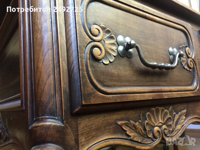 Бюро маса писалище от масив орех, Луи, антикварно, снимка 3 - Бюра - 38482019
