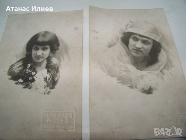 Две стари пощенски картички портрети от 1917г. Прага, снимка 2 - Филателия - 40148799