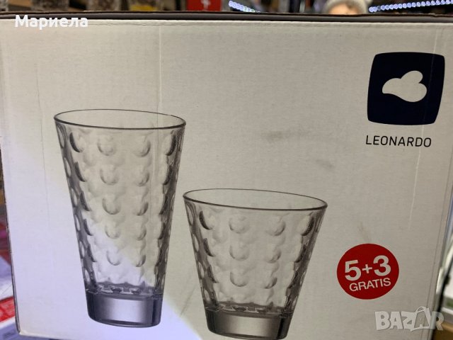 Комплект Чаши Оптика 8 бр. 4малки+4големи / Комплект Leonardo Optic, снимка 8 - Чаши - 44140036