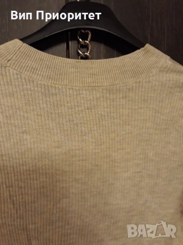 Плетена сива блузка с дълги ръкави, мека, комфортна, вертикален рипс, предаващ елегантност, открито , снимка 8 - Блузи с дълъг ръкав и пуловери - 37455382