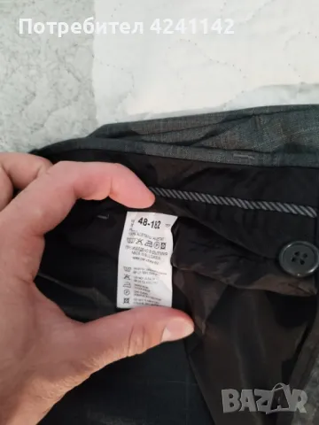 Мъжки официален костюм Paruchev /сиво каре/ размер S, снимка 8 - Костюми - 47300976