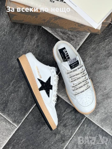 Golden Goose Дамски Бели Маратонки С Черна Звезда Естествена кожа👟Дамски Спортни Обувки Код E637, снимка 3 - Маратонки - 51002188