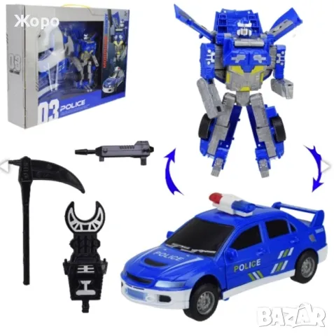 трансформер Bumblebee в полицейска кола в бял или син цвят 625263, снимка 3 - Образователни игри - 48261020