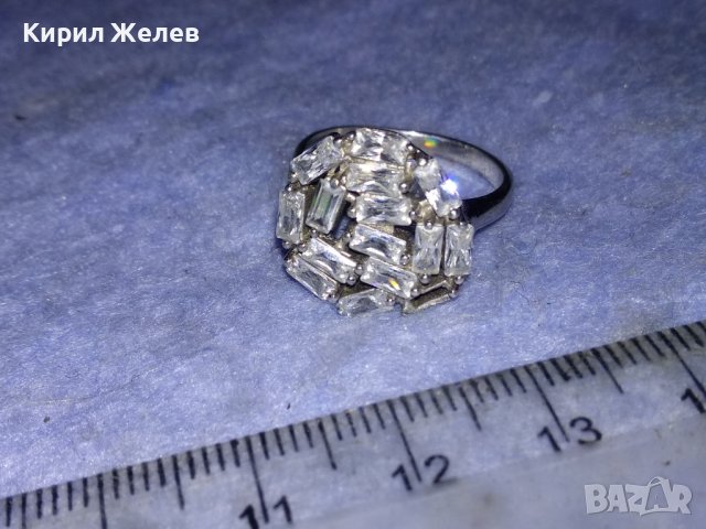 ИЗУМИТЕЛЕН СКЪПОЦЕНЕН СРЕБЪРЕН АРТ ПРЪСТЕН РОДИРАНО СРЕБРО 925 с ИСКРЯЩ ЛАБОРАТОРЕТ МОЙСАНИТ 33200, снимка 6 - Пръстени - 40556536