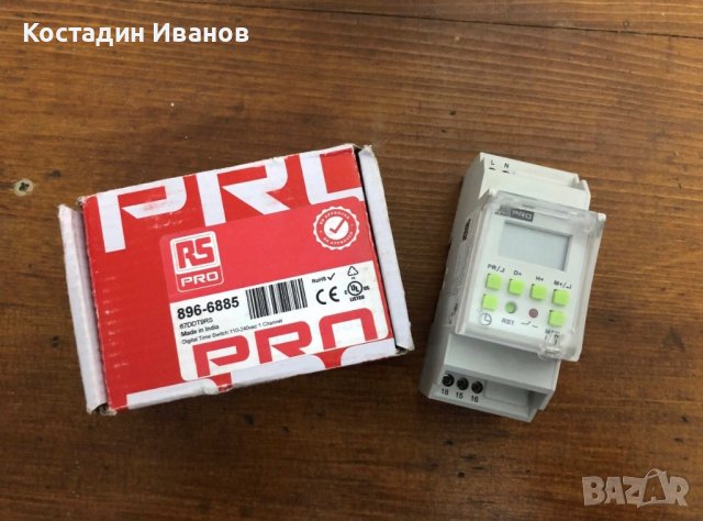 RS PRO 896-6885 Дигитален Превключвател с таймер-240V-AC-1 channel