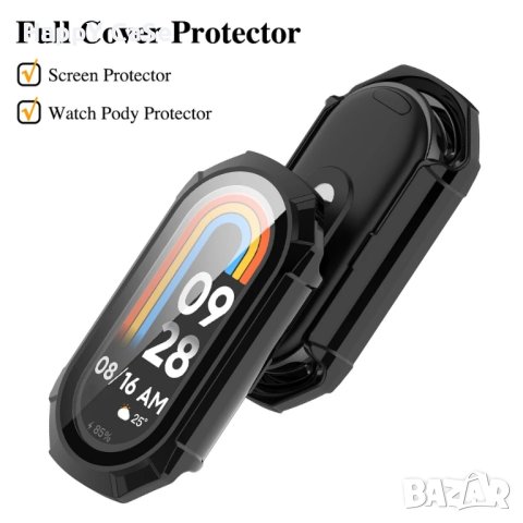 Xiaomi Smart Band 9 8 / Pro /  Твърд удароустойчив кейс с протектор, снимка 5 - Смарт гривни - 43142505