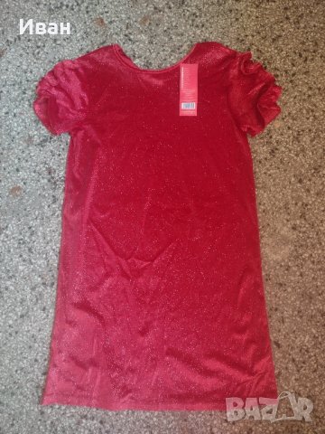 Нова рокля червена с блясък , снимка 1 - Рокли - 43385597
