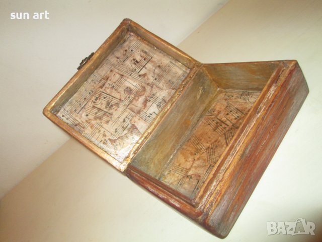 стара дървена кутийка с ангелче, снимка 2 - Декорация за дома - 37125120