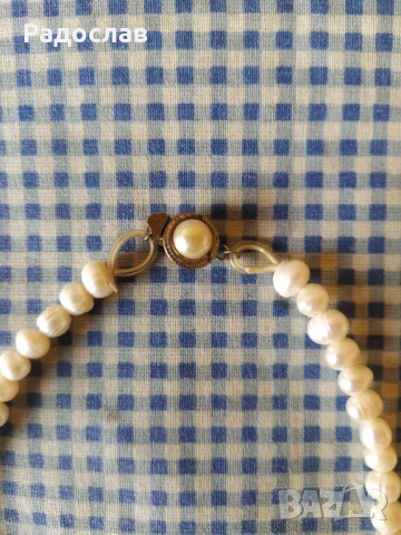 колие от бели естествени перли , снимка 3 - Колиета, медальони, синджири - 50755722