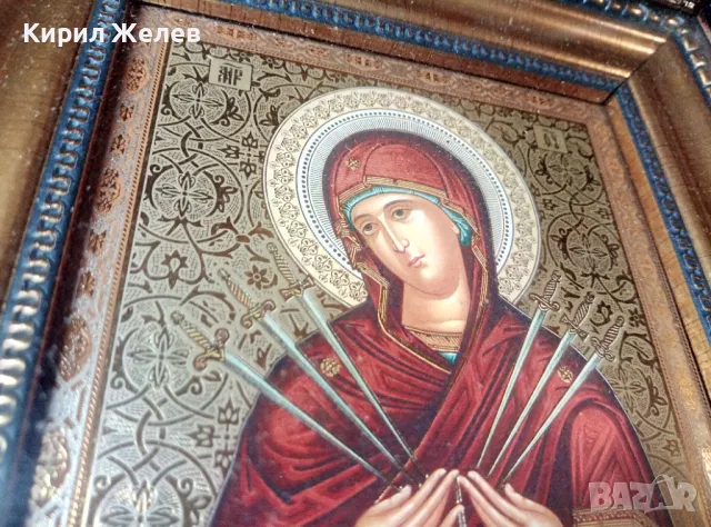 ОБР. ПР. БЦЫ СЕМИСТРЕЛЬНАЯ РУСКА ИЗТОЧНОПРАВСЛАВНА ИКОНА МНОГО КРАСИВА ИЗРАБОТКА ДЪРВЕНА РАМКА 47600, снимка 15 - Икони - 47908812