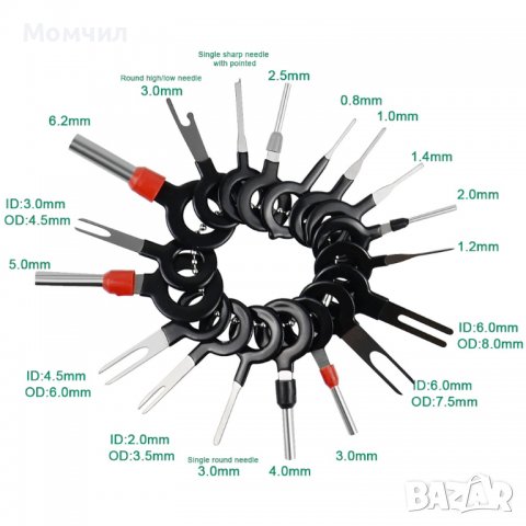 Комплект инструменти за вадене на пинове от букси (Terminal Removal Tool), снимка 11 - Други инструменти - 39272660