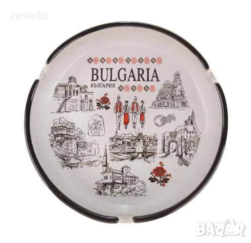 Пепелник България, Забележителности, Керамичен, 10х3 см, снимка 1