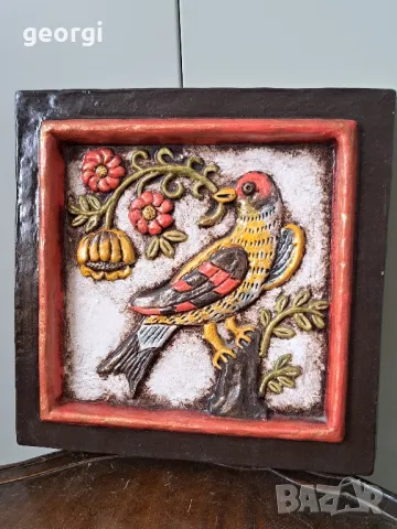 керамично пано за стена птица уникат   19/1, снимка 1
