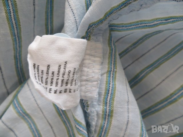 Мъжка риза с дълъг ръкав от лен H&M, снимка 5 - Ризи - 32774089
