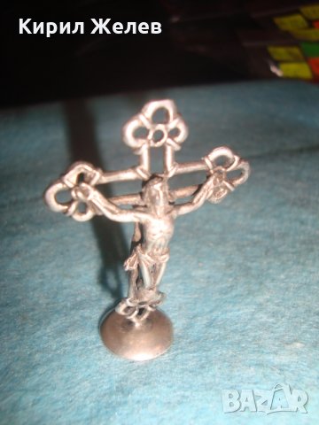 СТАРО НАСТОЛНО СРЕБЪРНО РАЗПЯТИЕ СРЕБРО 800 СРЕБЪРЕН КРЪСТ СТАТУЕТКА МАЙСТОРСКА РЯДКАИЗРАБОТКА 25111, снимка 11 - Антикварни и старинни предмети - 34853084