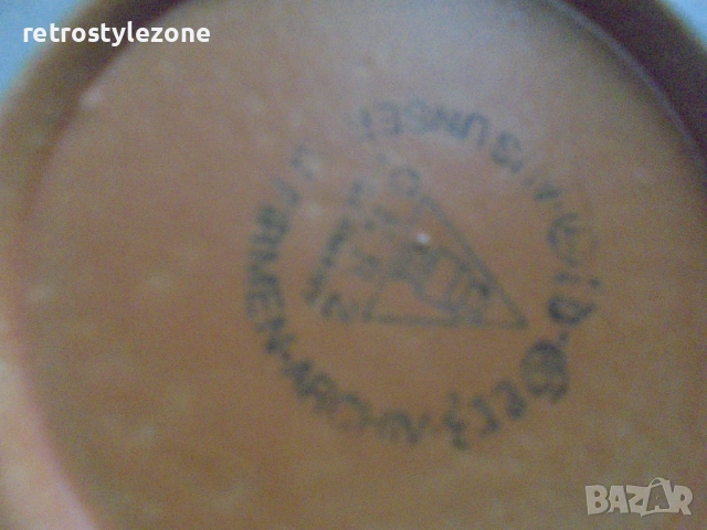 № 8264 Стара порцеланова халба “GERTZ” с релефни орнаменти и метален капак от чист калай (Rein Zinn), снимка 5 - Други ценни предмети - 51725153