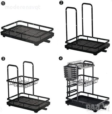 Сушилник 3 етажа за мивка с функция за отвеждане на водата, снимка 5 - Сушилници - 51987760