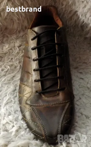 Мъжки маратонки от естествена кожа, в кафяв цвят, код 98/89, снимка 4 - Маратонки - 47311032