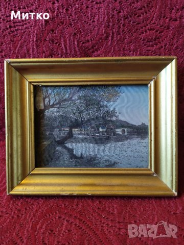 Стари японски копринени гоблени в дървена и стъклена рамка с антирефлексно стъкло., снимка 2 - Антикварни и старинни предмети - 32494131