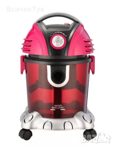 ✨Прахосмукачка с воден филтър Voltz OV51001O, 1200W-1400W, 15л., Червен 