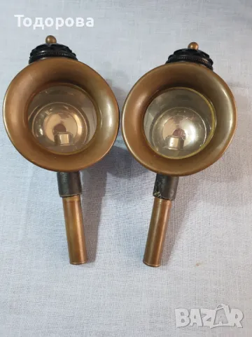 Чифт безупречни файтонски фенери- ляв и десен, снимка 3 - Антикварни и старинни предмети - 49774477
