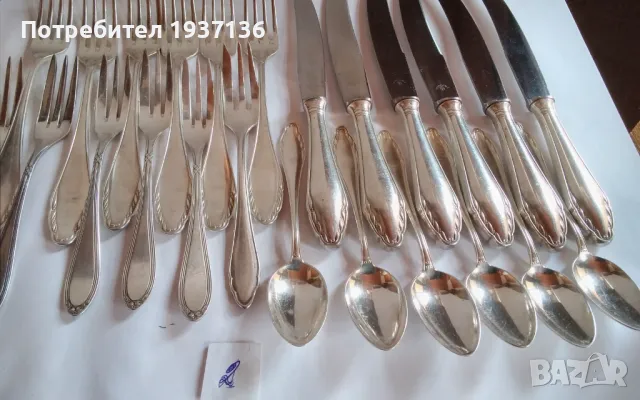 WMF неупотребявани дълбоко посребрени качествени прибори комплект, снимка 3 - Прибори за хранене, готвене и сервиране - 47329181