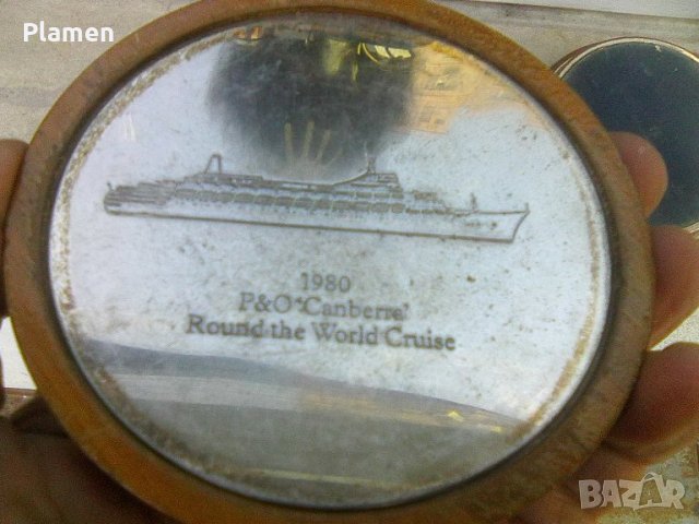 Медна чинийка от ваканционен лайнер от 1980 година, снимка 4 - Други ценни предмети - 38075464