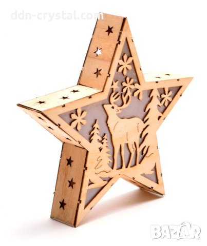 Светеща звезда с еленче, снимка 2 - Декорация за дома - 43411052