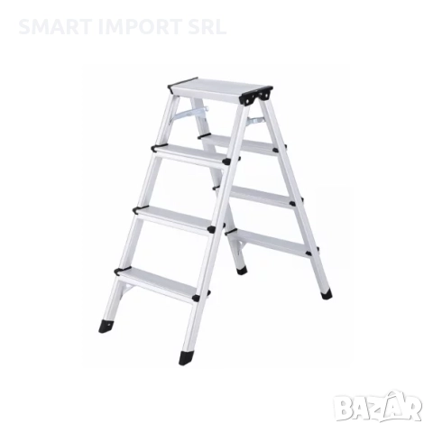Алуминиева сгъваема стълба KMH1204, 2x4 стъпала